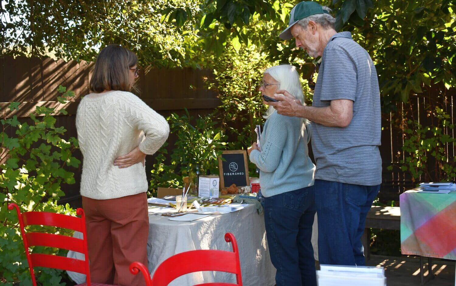 Heather Podoll from Fibershed and guests at Home Ground Habitats